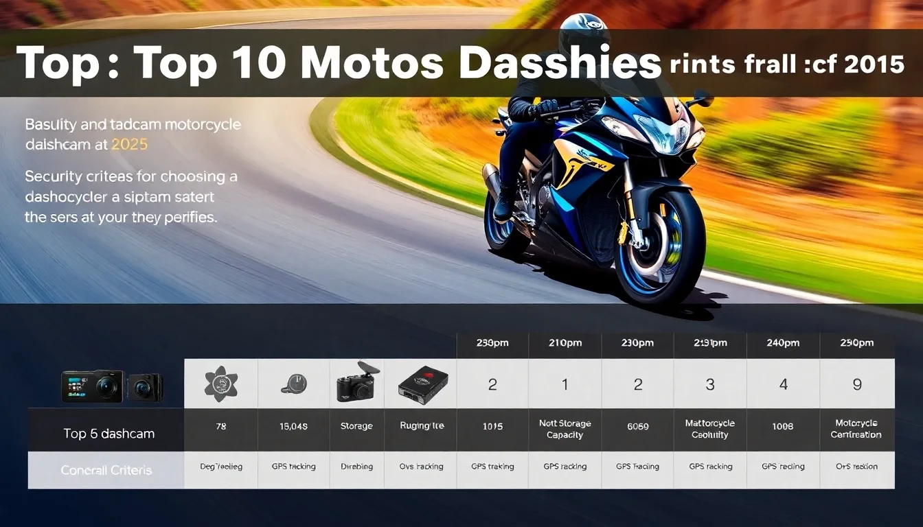 Top 10 des Dashcams Moto : Sécurité et Performances au Rendez-vous