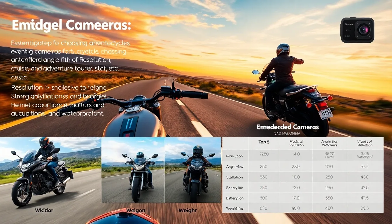 Comparatif des meilleures caméras embarquées pour moto en 2025